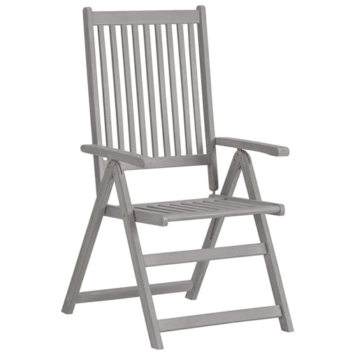 NNEVL Garden Reclining Chairs 8 pcs Grey Solid Wood Acacia