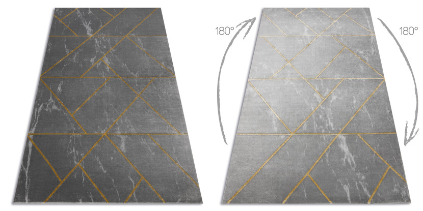 Dywan EMERALD ekskluzywny 1012 glamour, stylowy geometryczny, 80x150 cm
