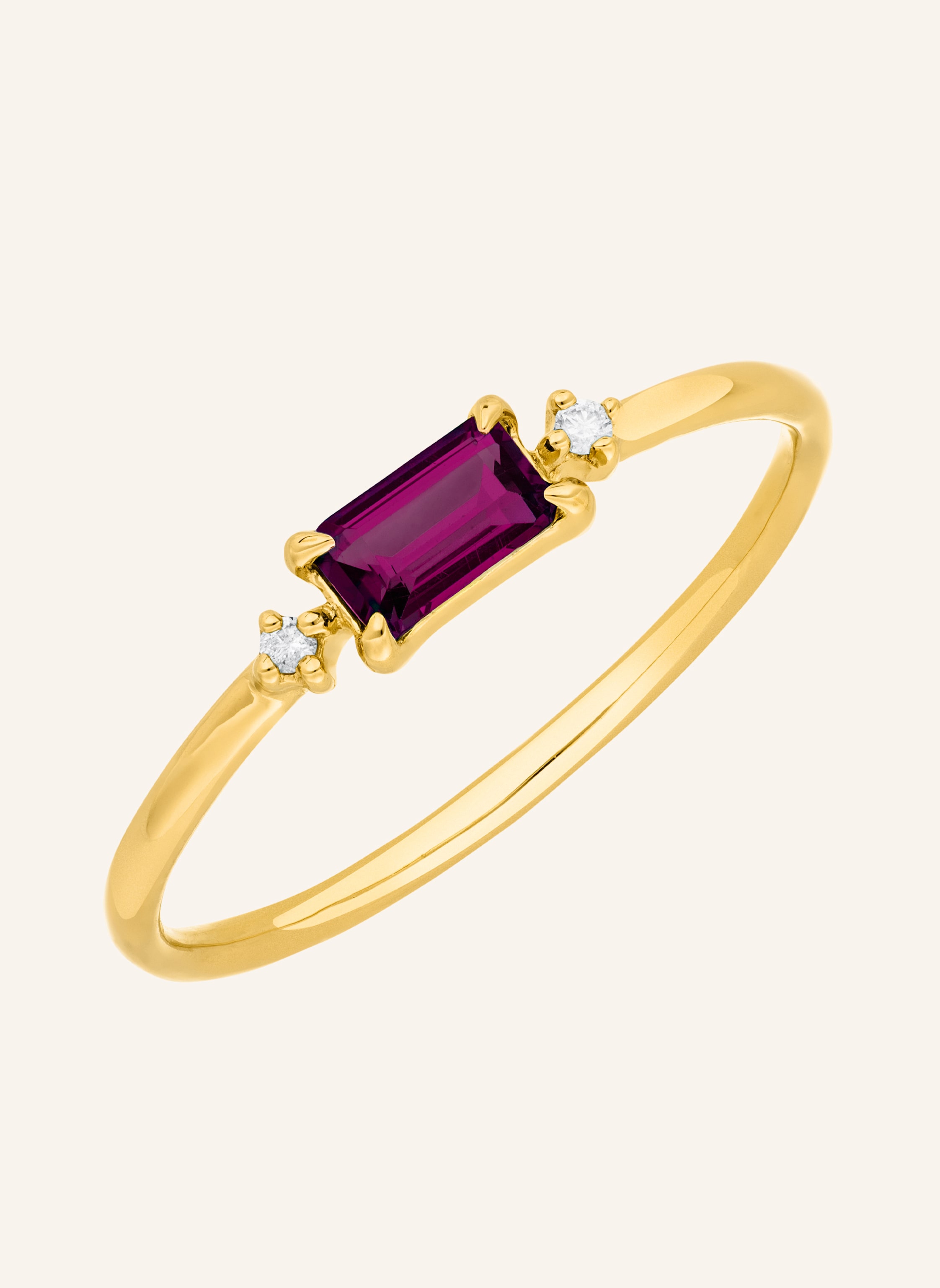 Leaf Ring RHODOLITH aus 14 Karat Gelbgold