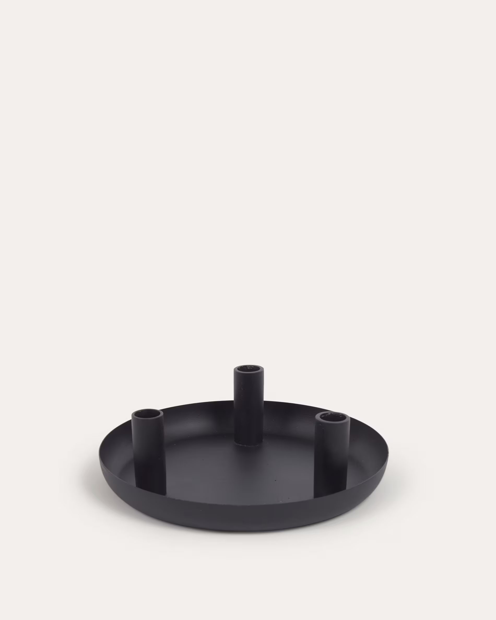 Candelabro Eire de metal negro 8 cm