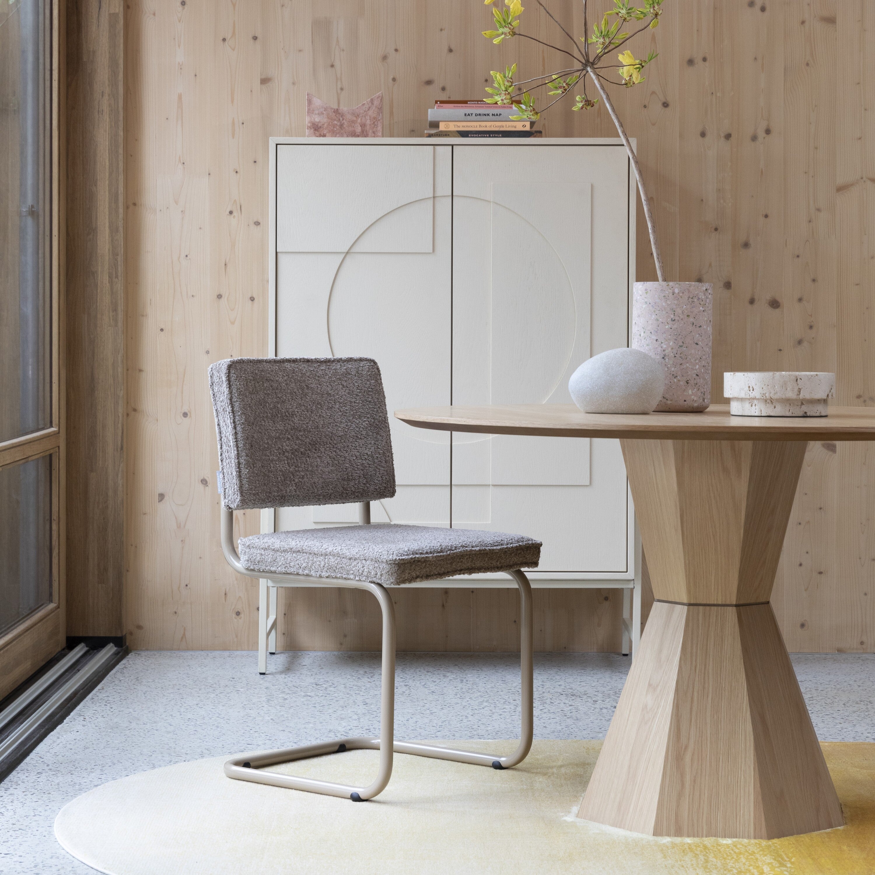 Zuiver Ridge Eetkamerstoel - Bouclé - Beige