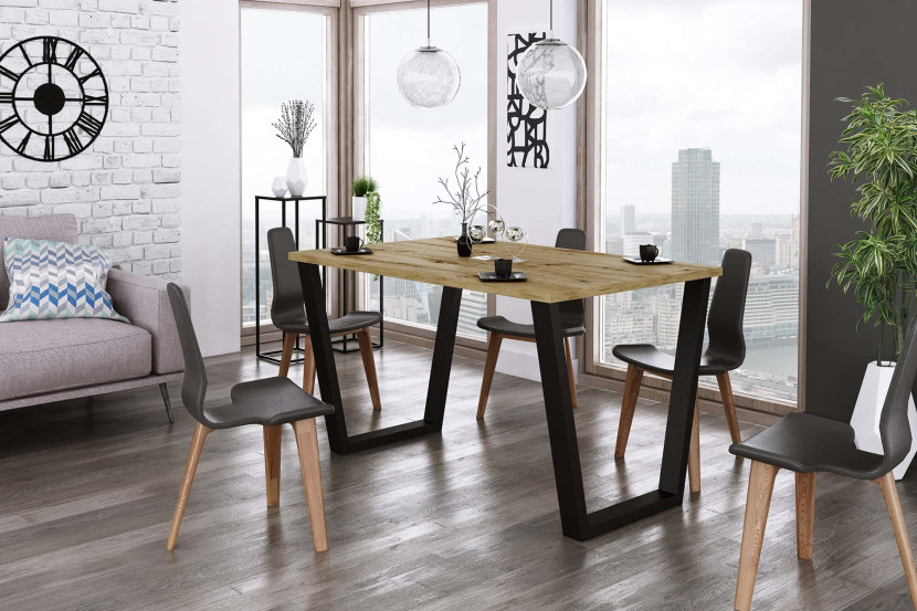 Stół loftowy do salonu Cezar 185x90 Dąb Lancelot