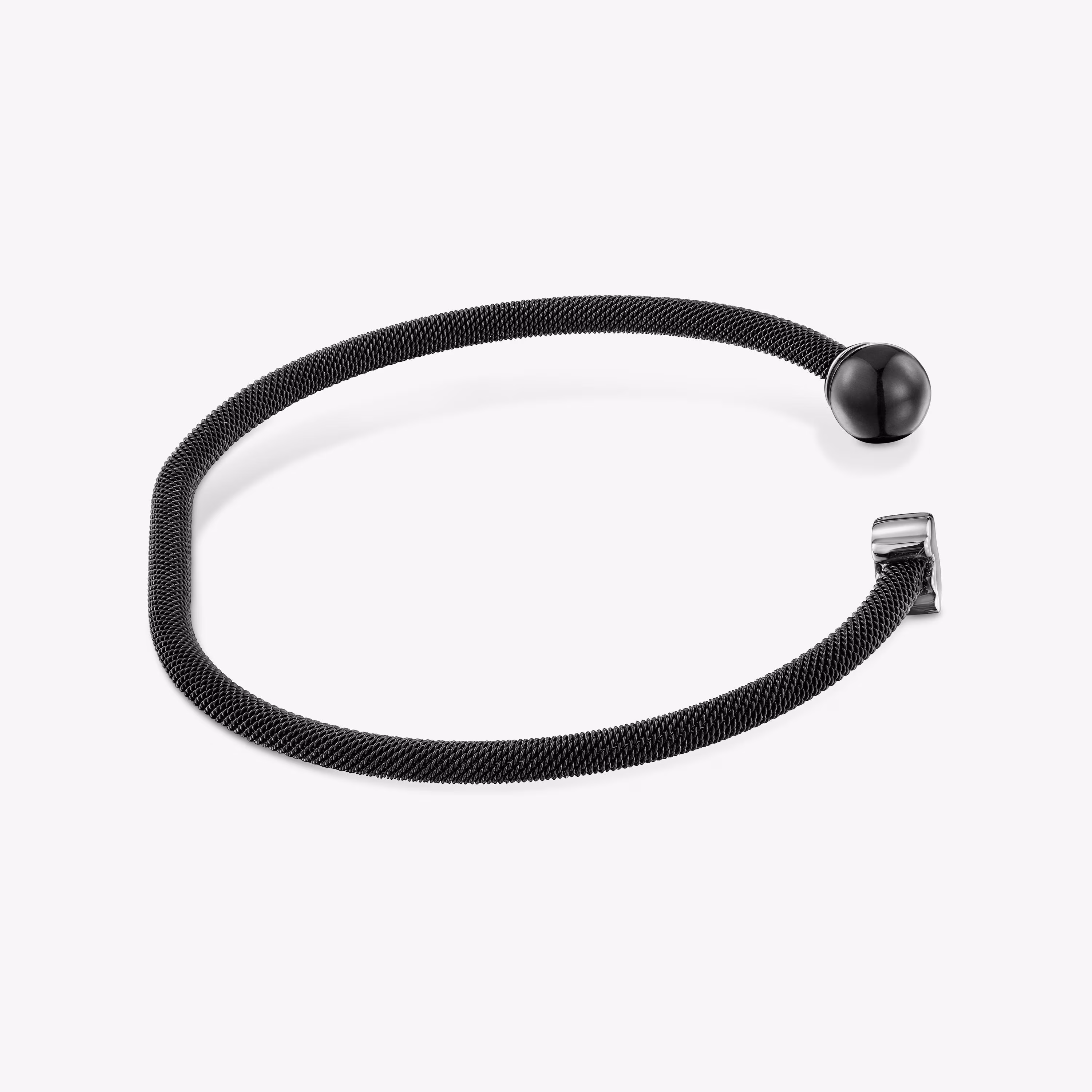 Pulsera esclava de acero negro y ojo de halcón Icon Mesh