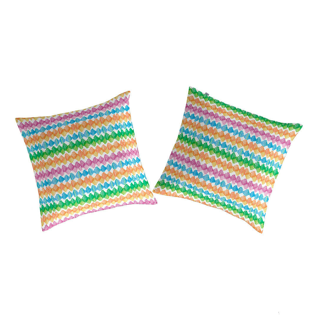 LOLA TO - 2 Taies d'oreiller en coton 65x65 cm multicolore