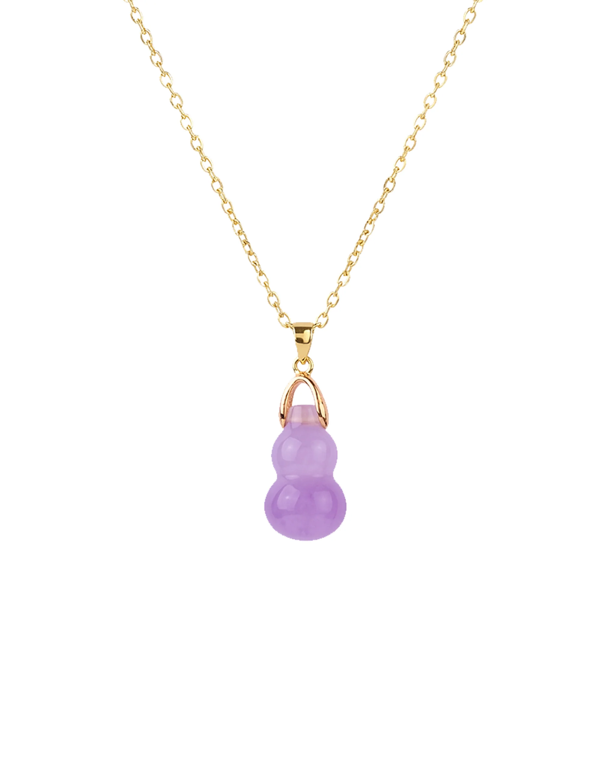 Hulu — Jade Stone Pendant Necklace in Purple