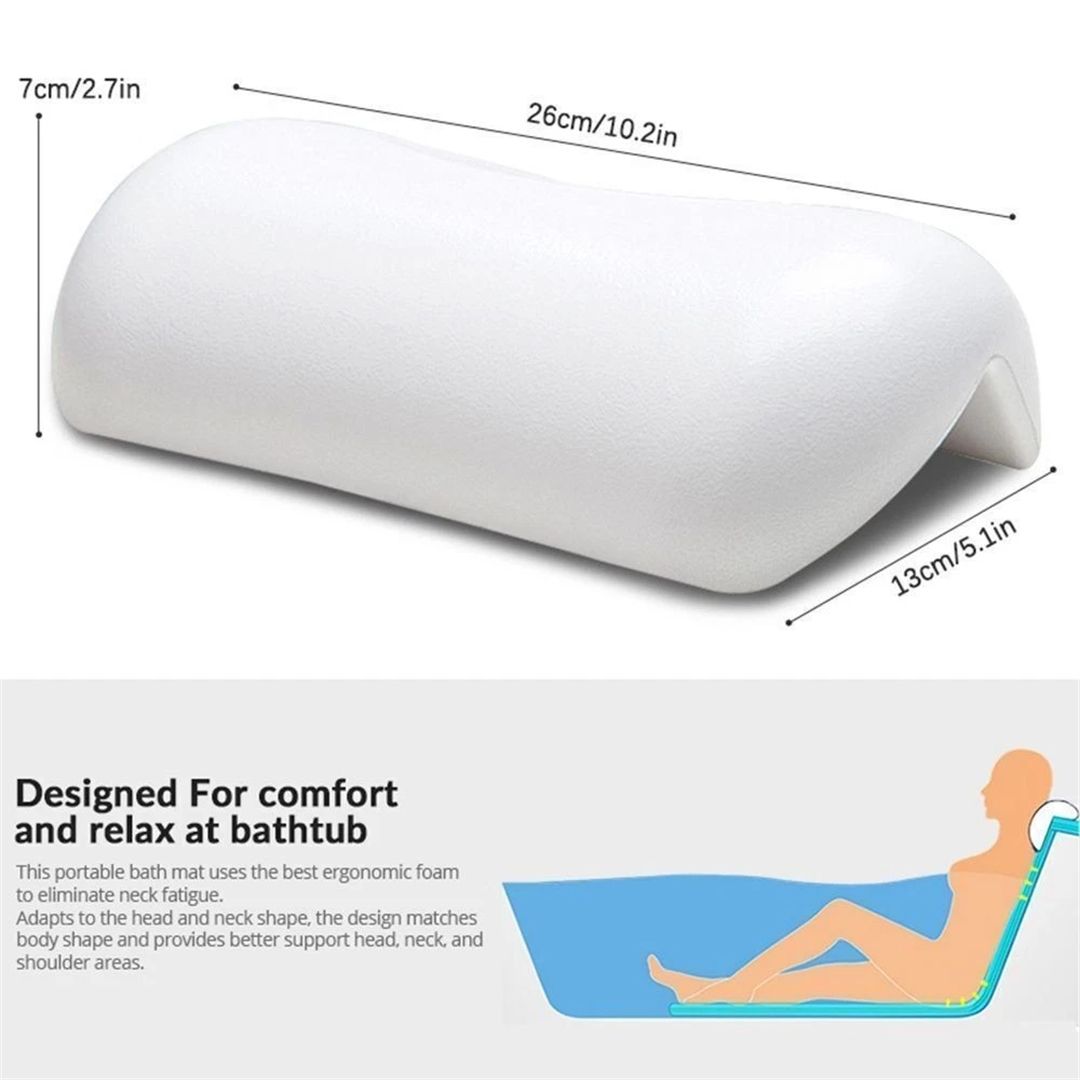 Nordara Luxury Non-Slip Bath Pillow Bathtub Headrest Cushion