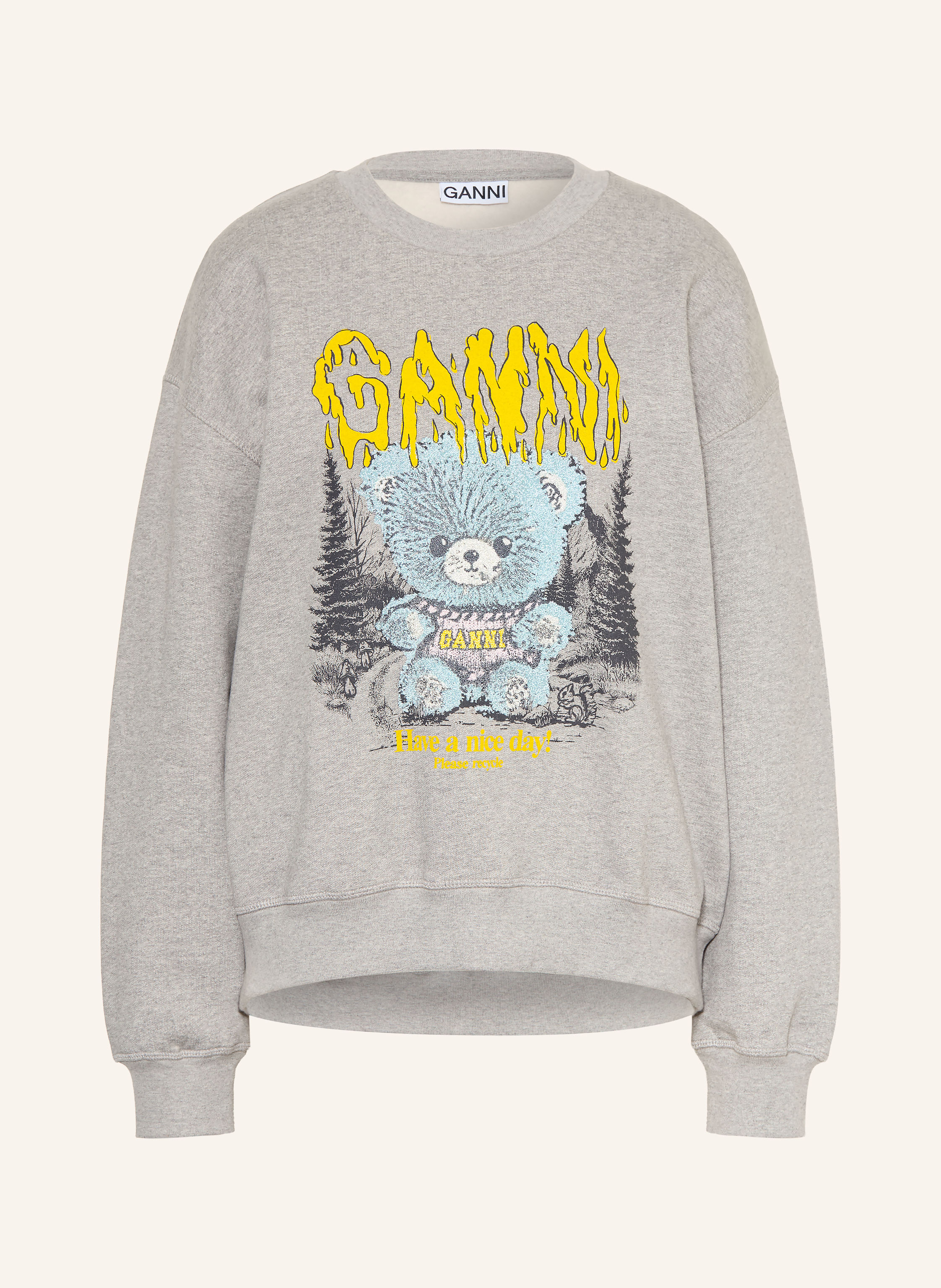 GANNI Oversized-Sweatshirt mit Schmucksteinen