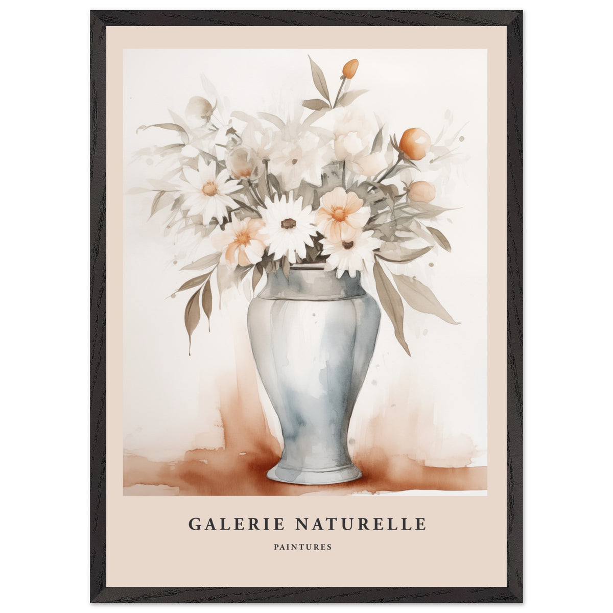 Artfulprints Poster met Lijst Bloemen in vaas 3  - 50x70 cm - Meerkleurig