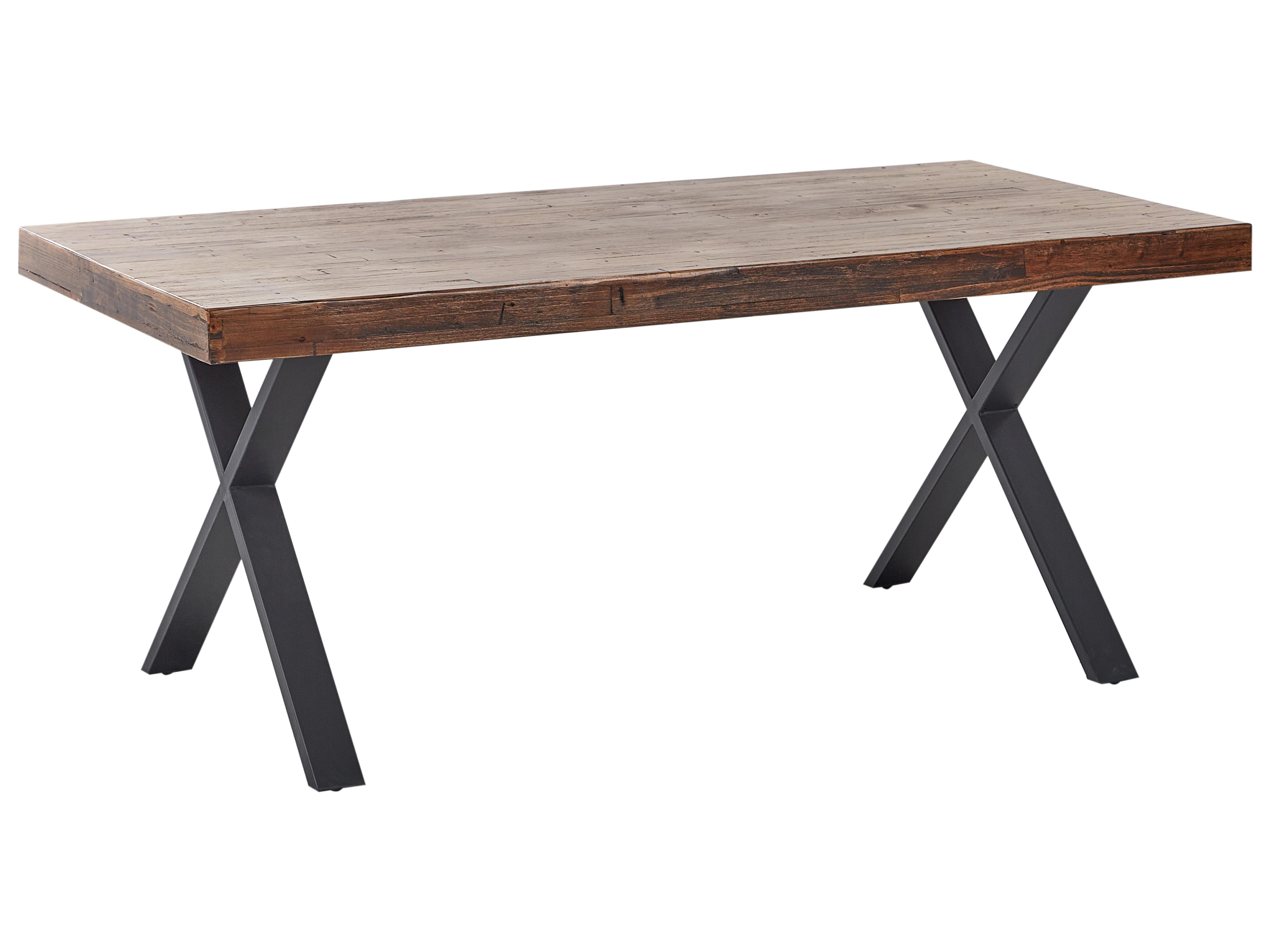 Dining Table CLIFTON Dark Brown 160 cm 90 cm Pine Wood