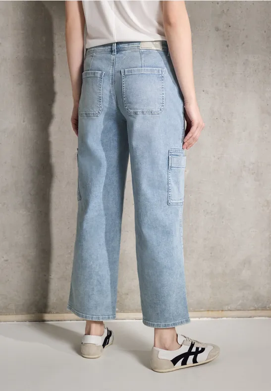 Straight Leg Cargo Jeans