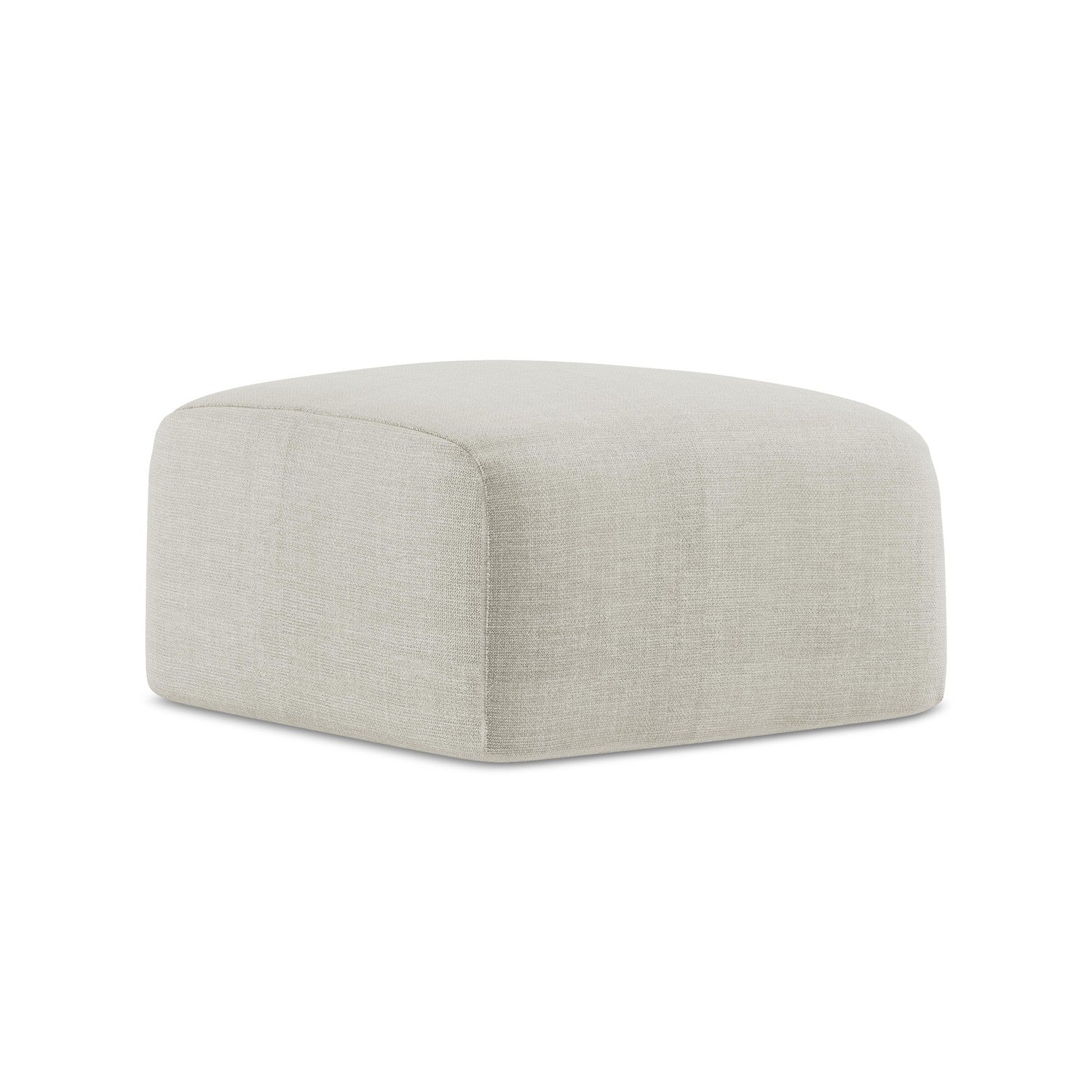 LaMiaSofa Poef Savona - textuurstof - lichtbeige - 65x65x40