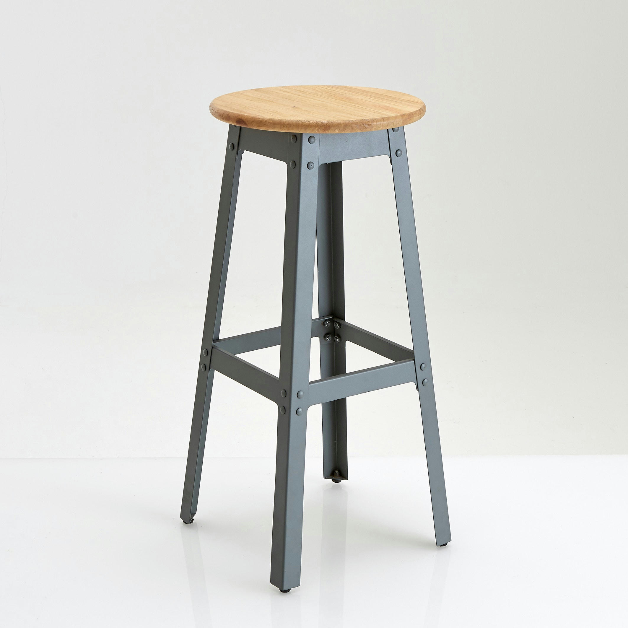 Tabouret style industriel, haut. 75 cm, Hiba
