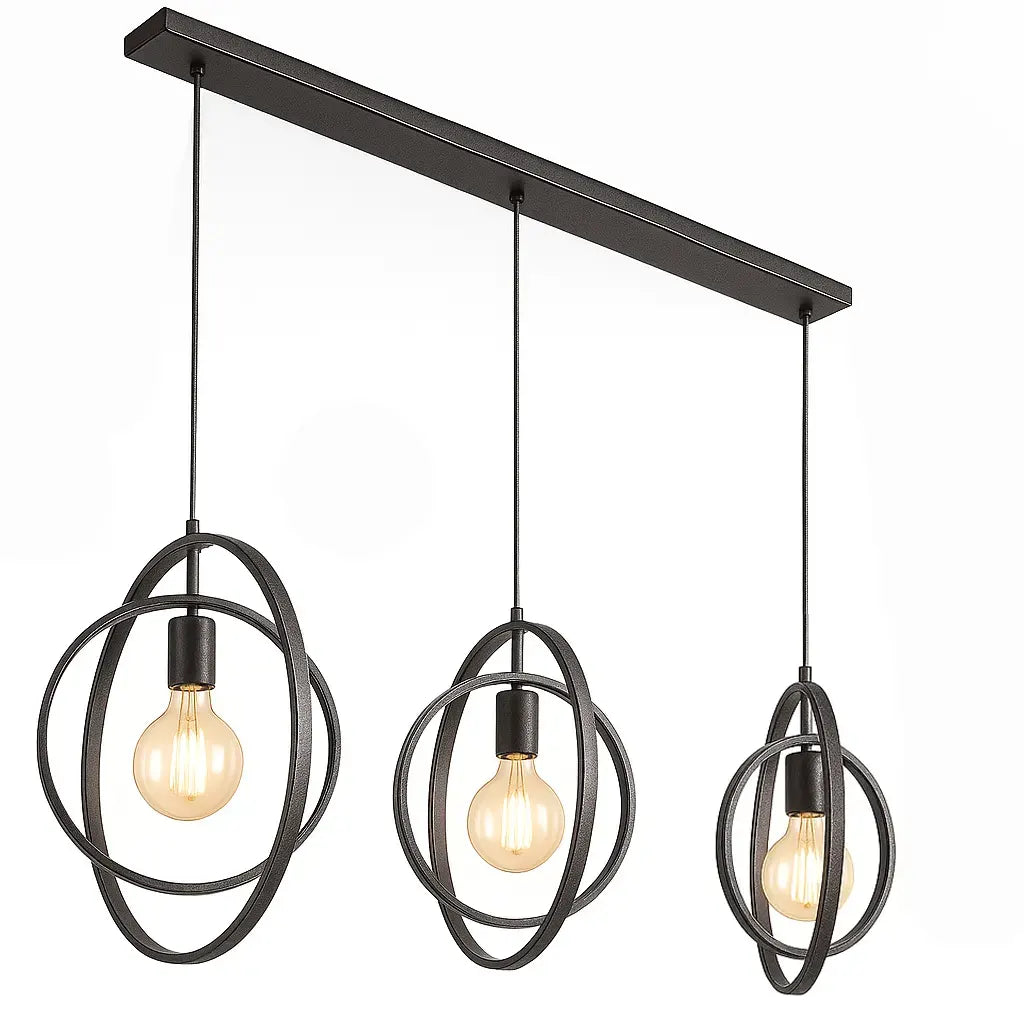 Ylumen hanglamp Turn - 3 lichts - 40 x 150  cm - zwart