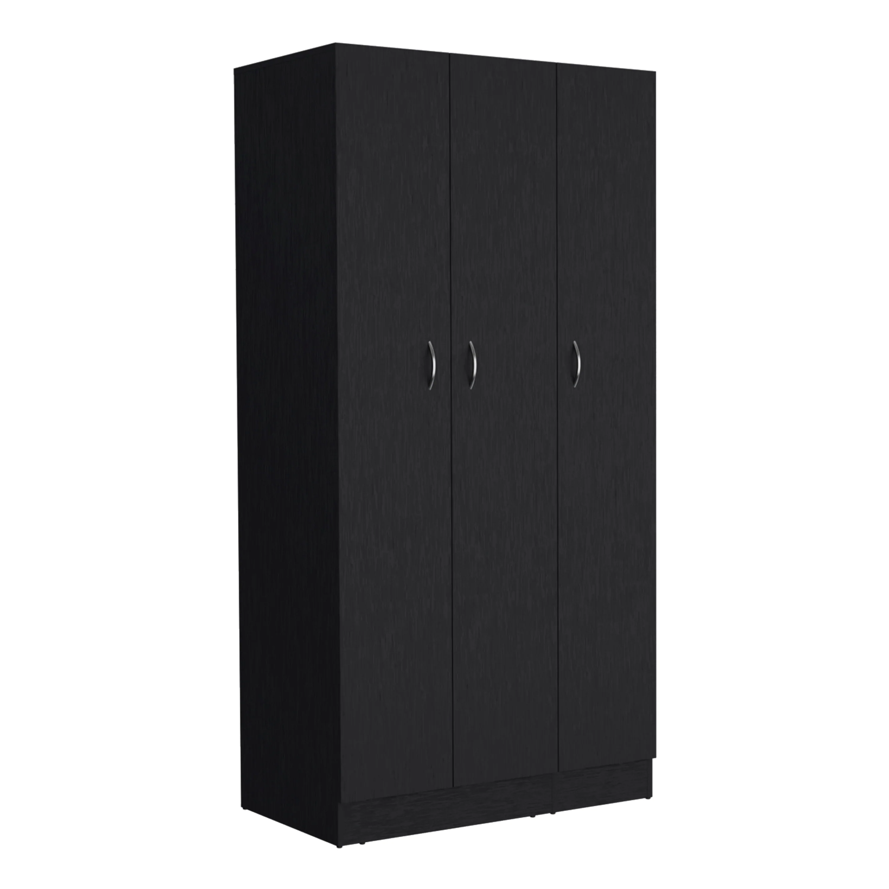 35.4 Modern Three-door Armoire with 2 Drawers and 4-Tier Shelves for Bedroom