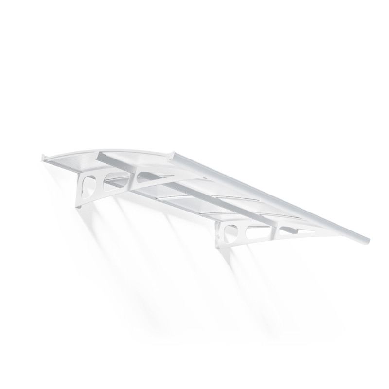 Marquise de porte Bordeaux blanche 223,5 x 140 cm CANOPIA
