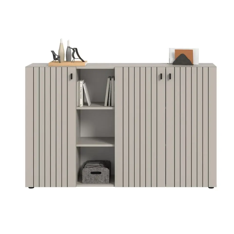 Hioshop Station schoenenkast 3 deuren- 3 planken kashmir decor