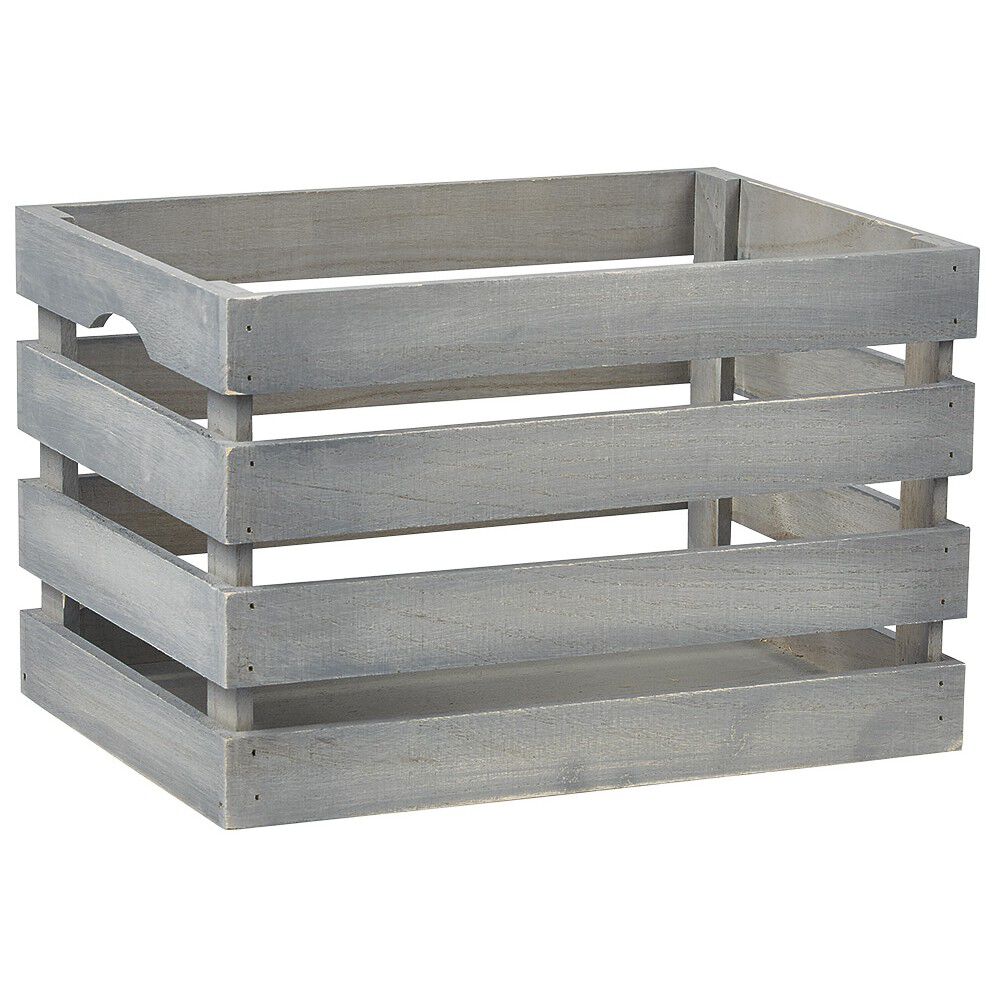 Caisse de rangement en bois gris