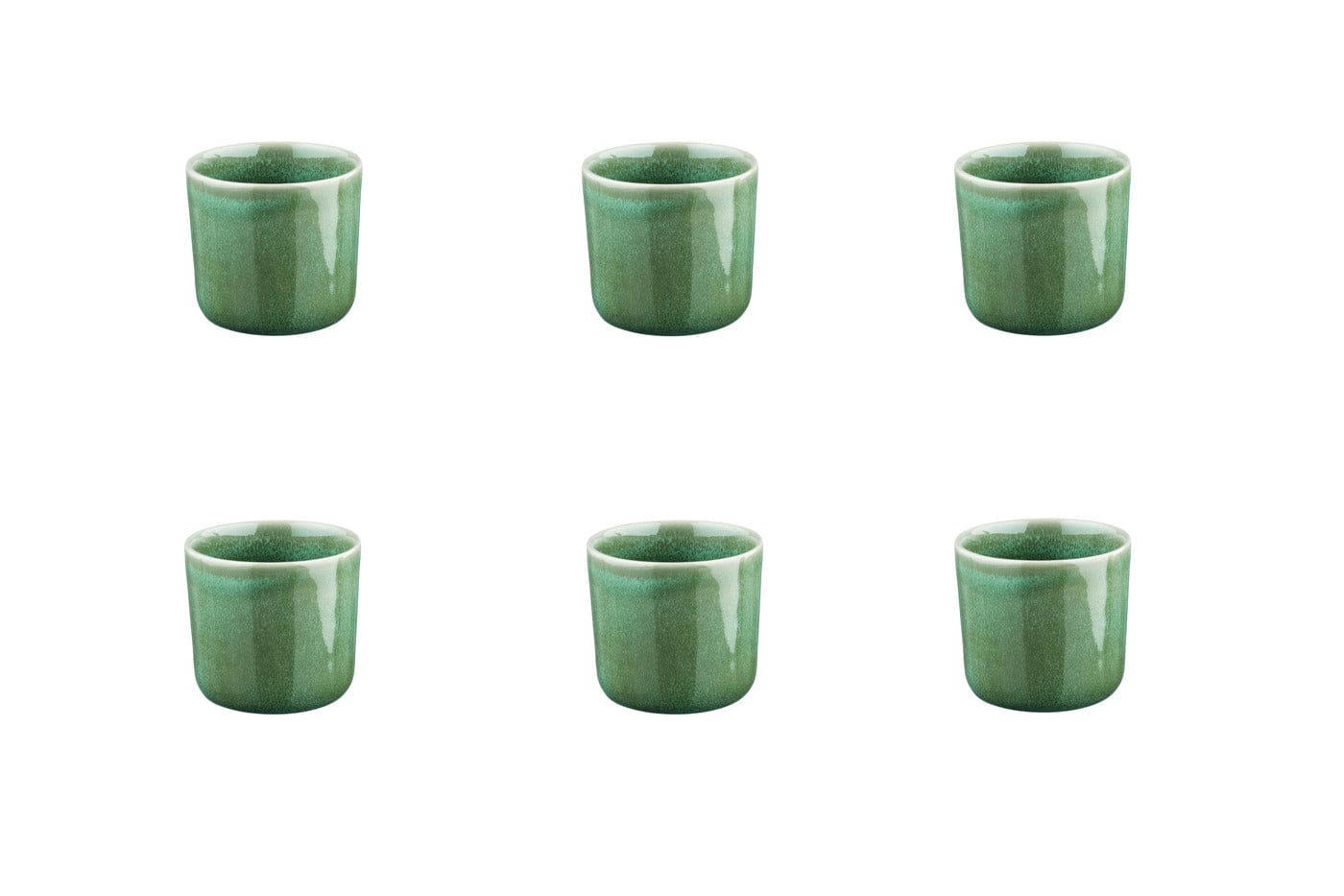 MAGMA - Lot de 6 mugs en grès vert 20cl