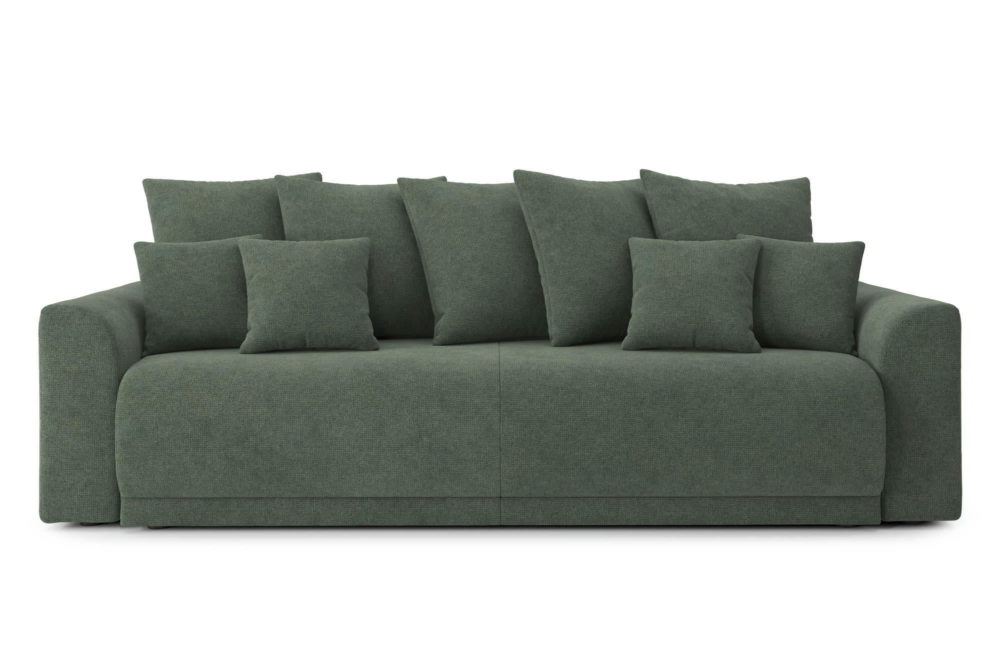 NOVA - Canapé droit convertible en tissu 3 places vert