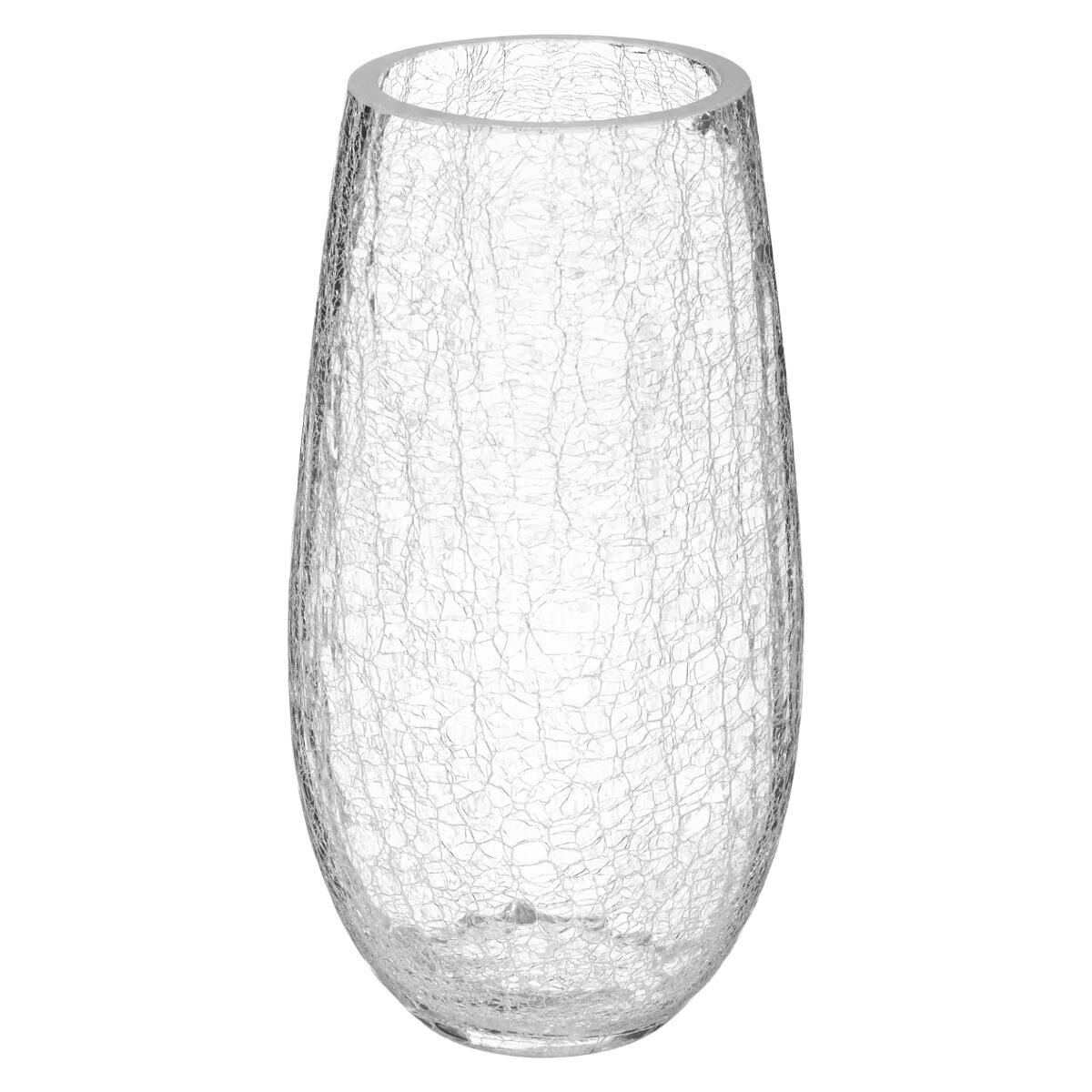 Curved vase, cracked glass H.27 cm