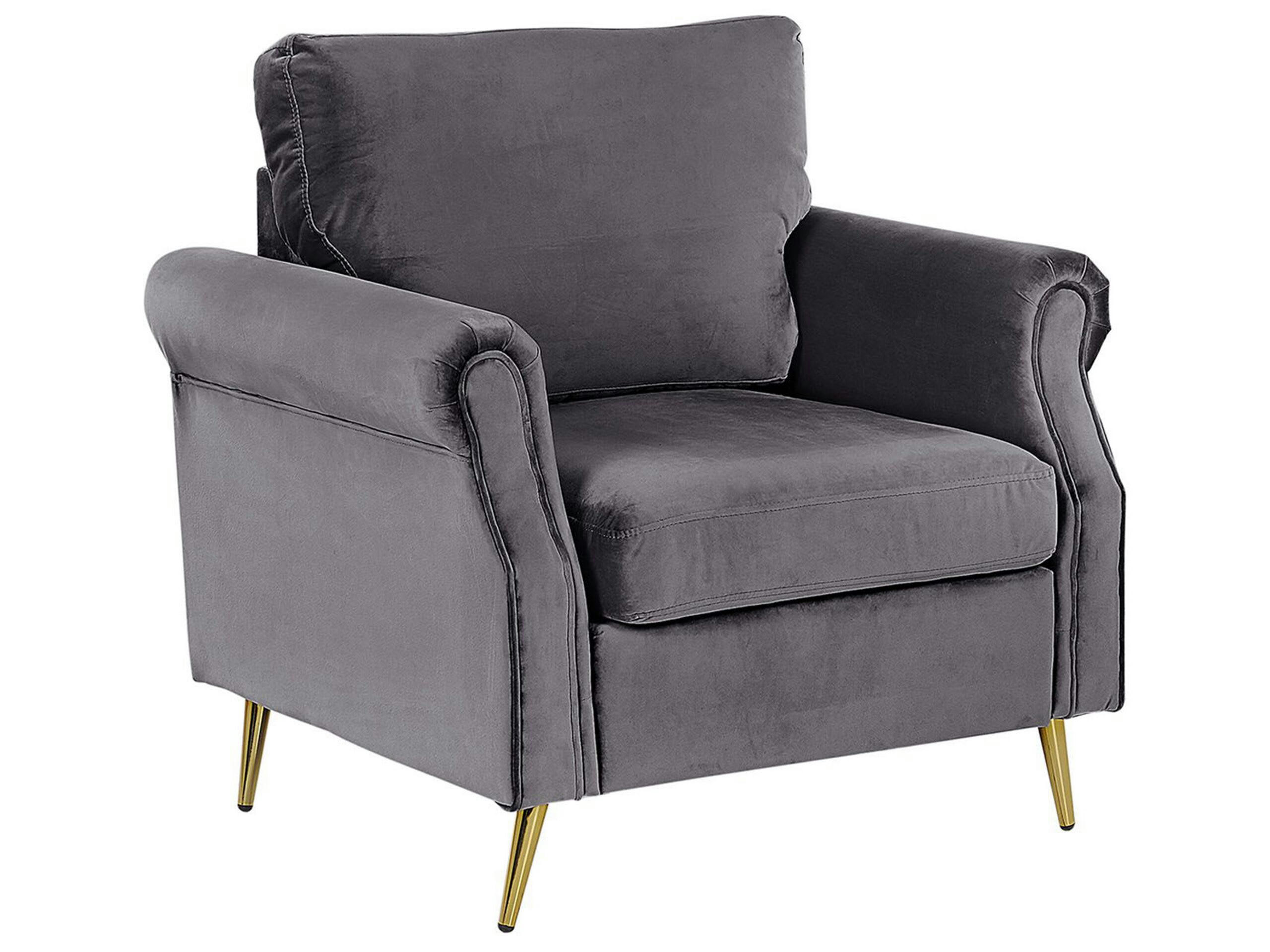 VIETAS - Fauteuil en velours gris