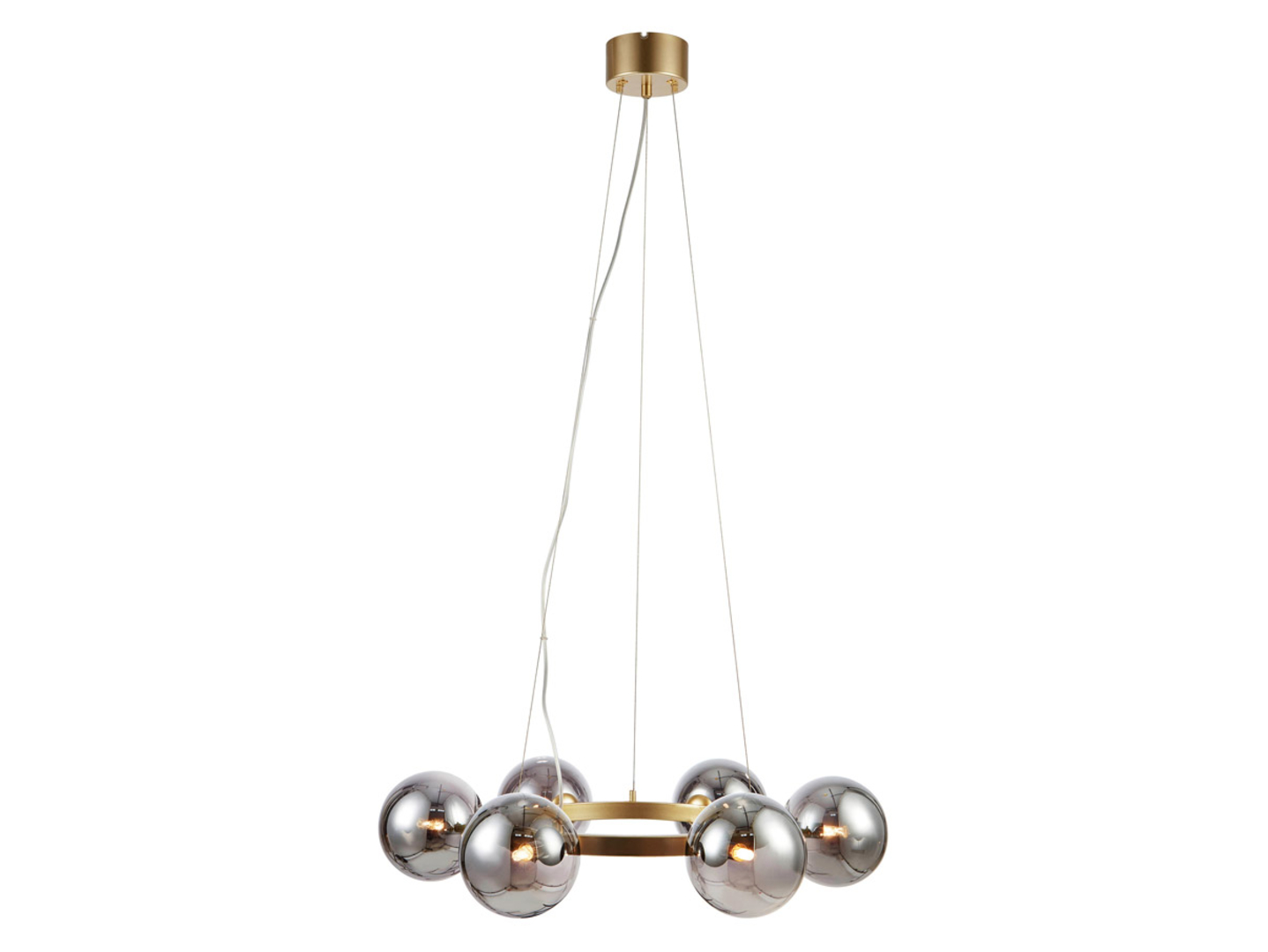 Lampa wisząca Circle 6-punktowa szklana złota