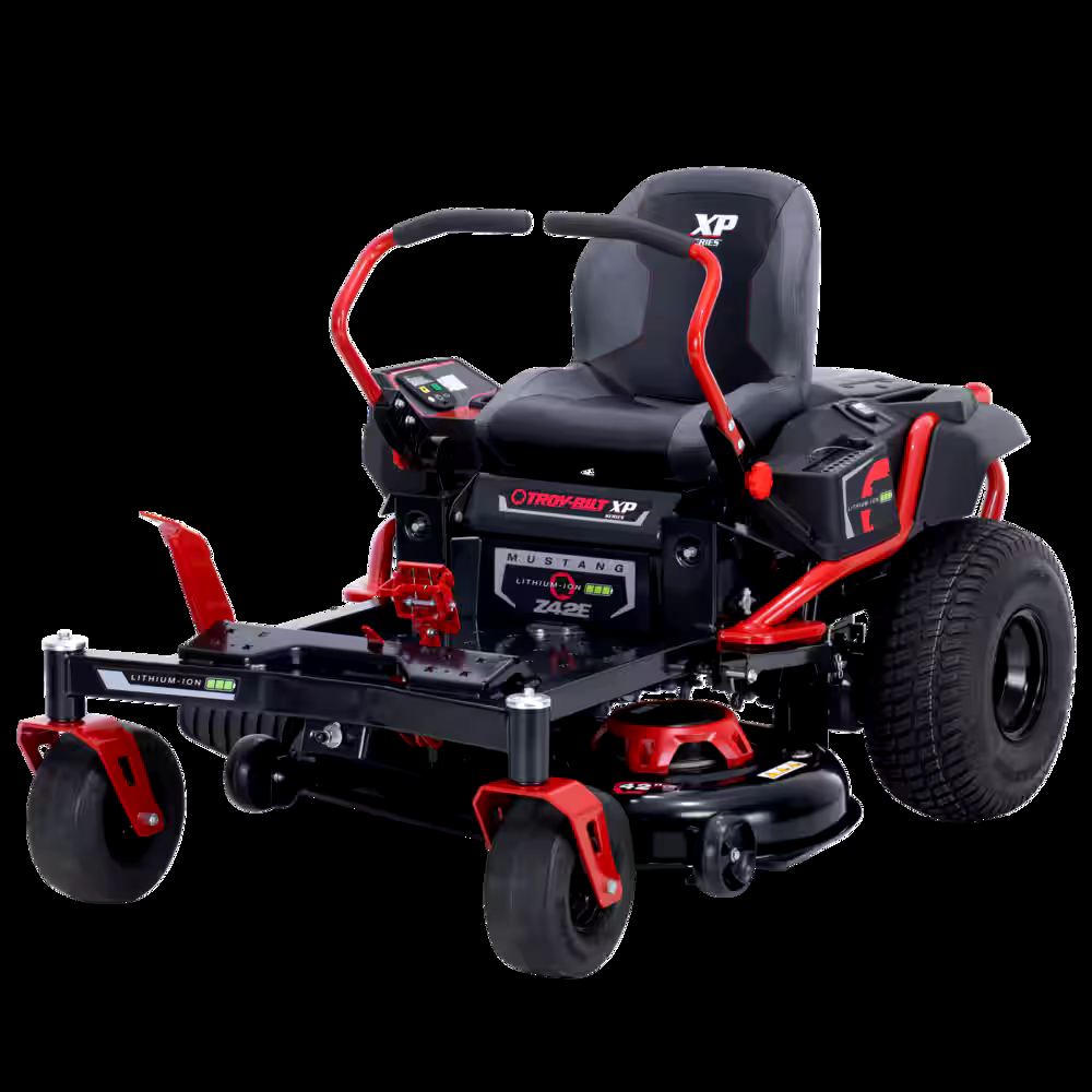 Troy-Bilt 56V Lithium-Ion Zero Turn Electric Riding Lawn Tractor, 42-in