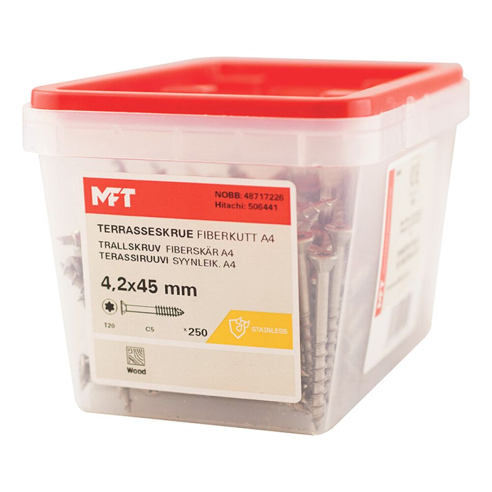 TERRASSESKRUE UTVENDIG A4 4,2X45MM 250STK