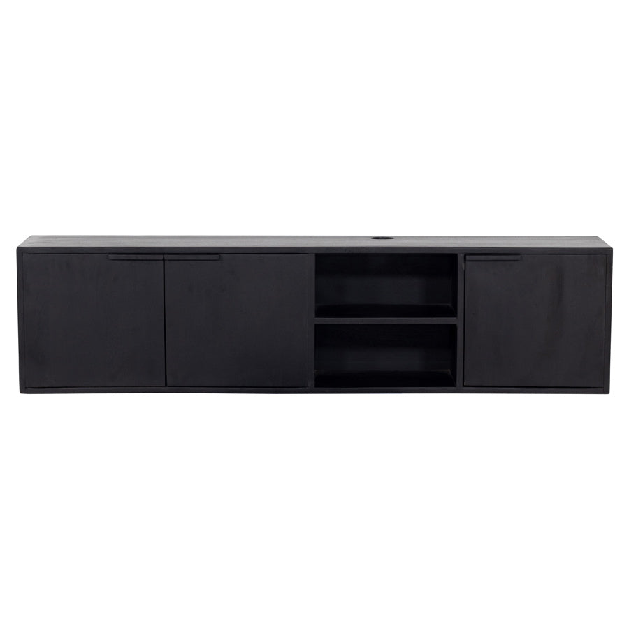 Giga Meubel Tv-meubel Zen - Zwart Mangohout IJzer - 160x30x40cm
