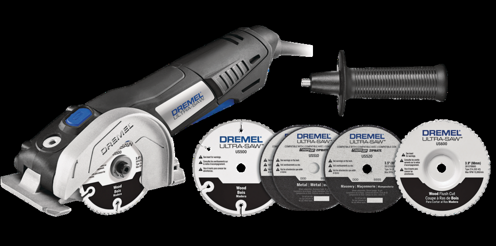 Dremel US40-04 7.5A Ultra-Saw Compact Circular Saw Tool Kit with Assorted Blades, 4-in, 5-pc