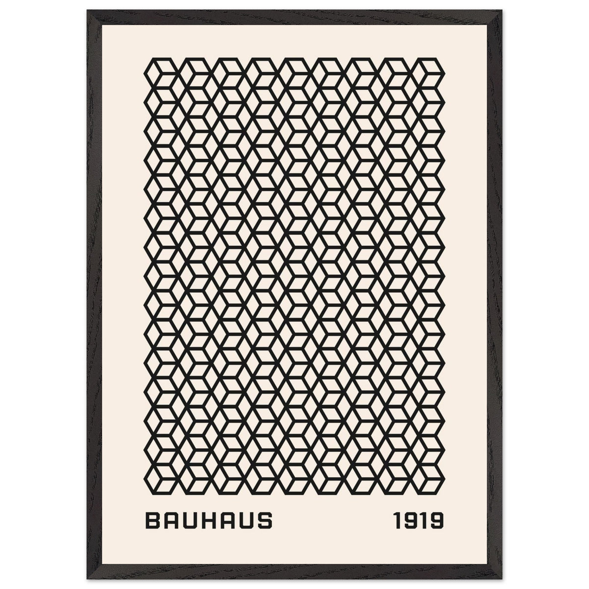Artfulprints Poster met Lijst Bauhaus - 1919 beehive  - 50x70 cm - Zwart / Wit