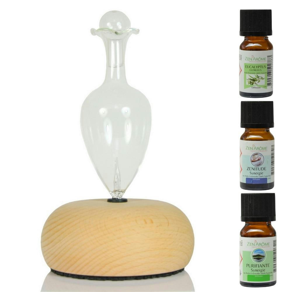 COFFRET - Diffuseur par Nébulisation Bao et 3 Huiles Spéciales Télétravail