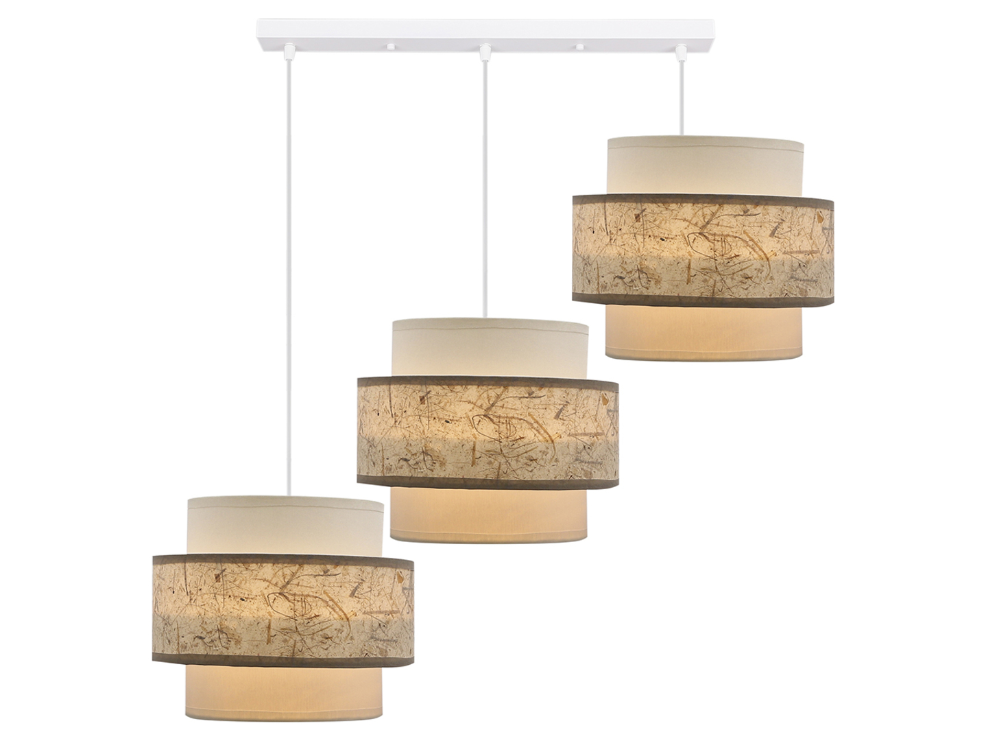 Lampa wisząca Calmi 3-punktowa biała