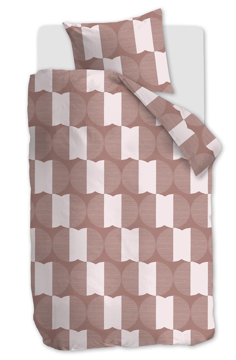 vtwonen dekbedovertrek Check Mate - 140x200/220 cm - steenrood