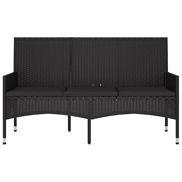 Banc de jardin meuble de patio resine noir Helloshop26