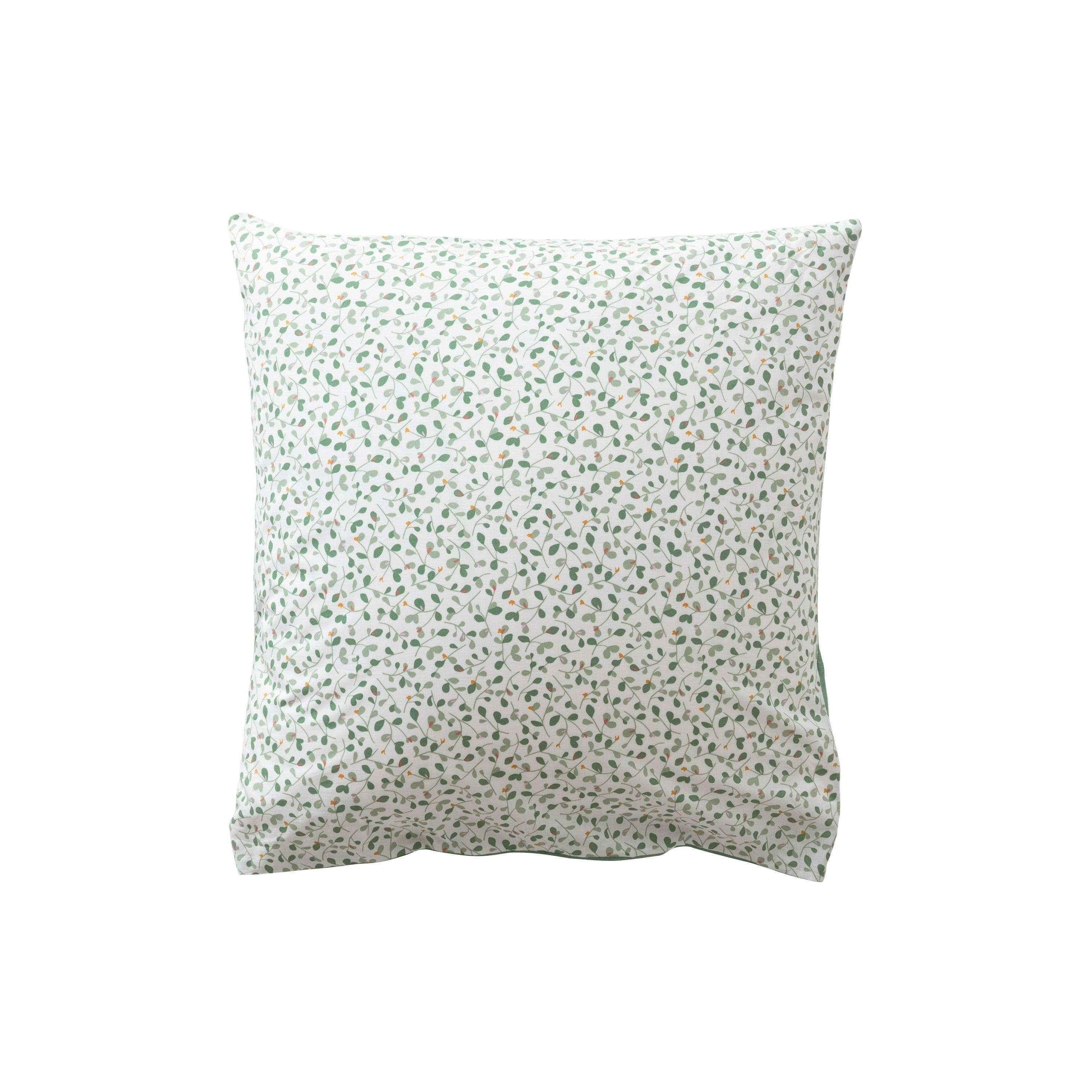 NEO - Taie d'oreiller carré Thym Vegetal imprimé vert 64 x 64 cm