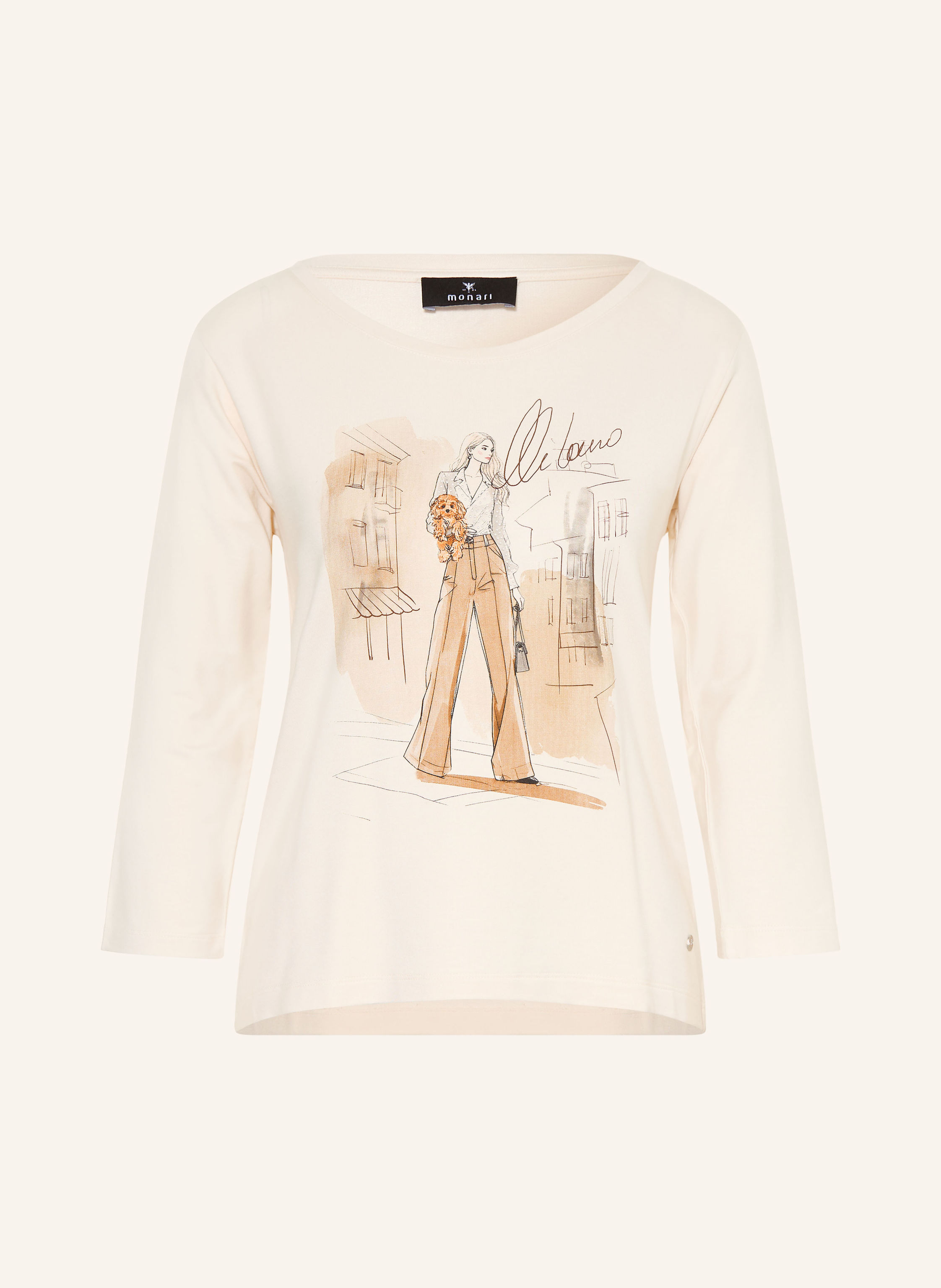 monari Shirt mit 3/4-Arm und Schmucksteinen