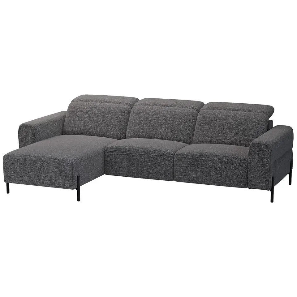 Hoekbank Dave links - stof Chacha - grijs