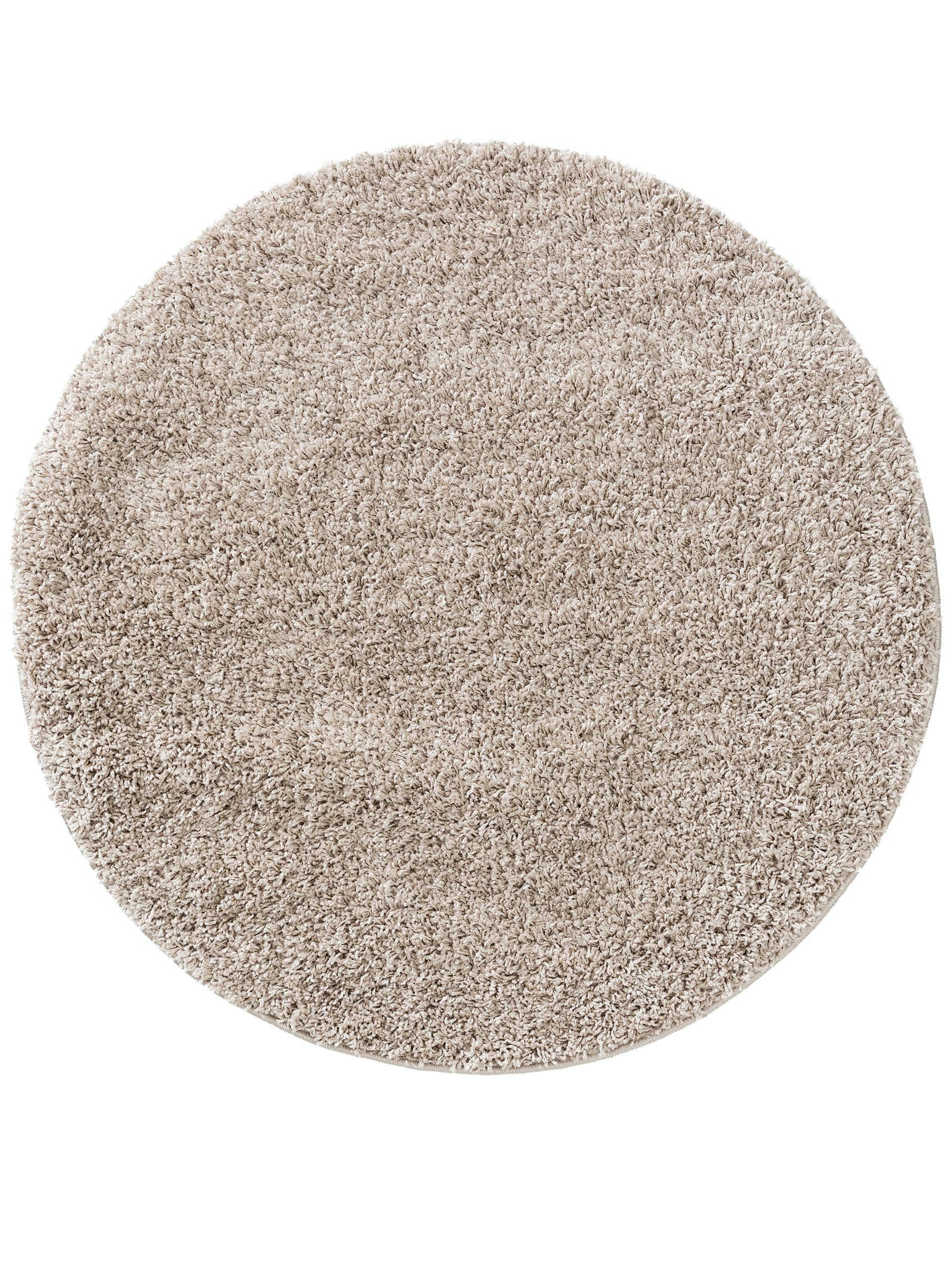 SOHO - Tapis à poils longs beige D 120 rond