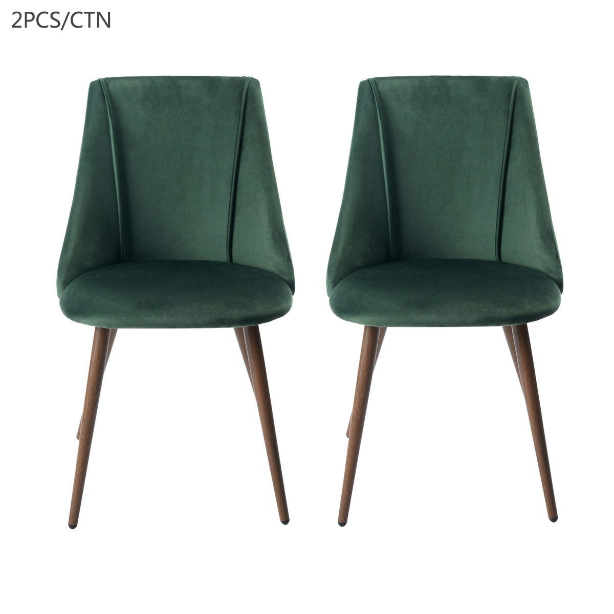 - Lot de 2 chaises salle à manger velours vert style scandinave