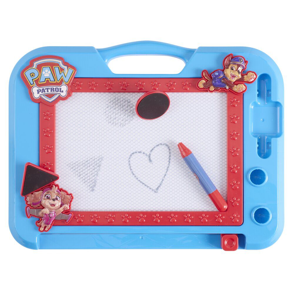 Ardoise magnétique Pat Patrouille 1 stylet et 2 tampons plastique bleu 24x26cm