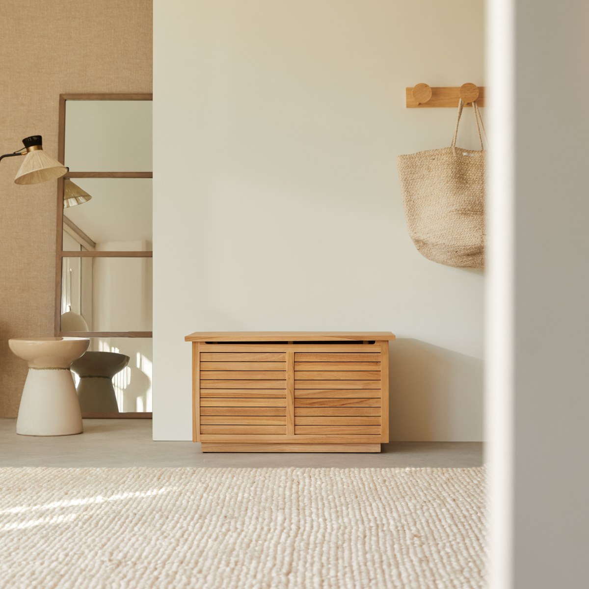 Tikamoon - Massief teak houten opbergkist Suzette