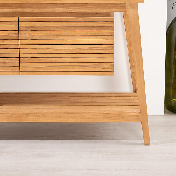 Meuble en teck de salle de bain Scandinave 140 cm