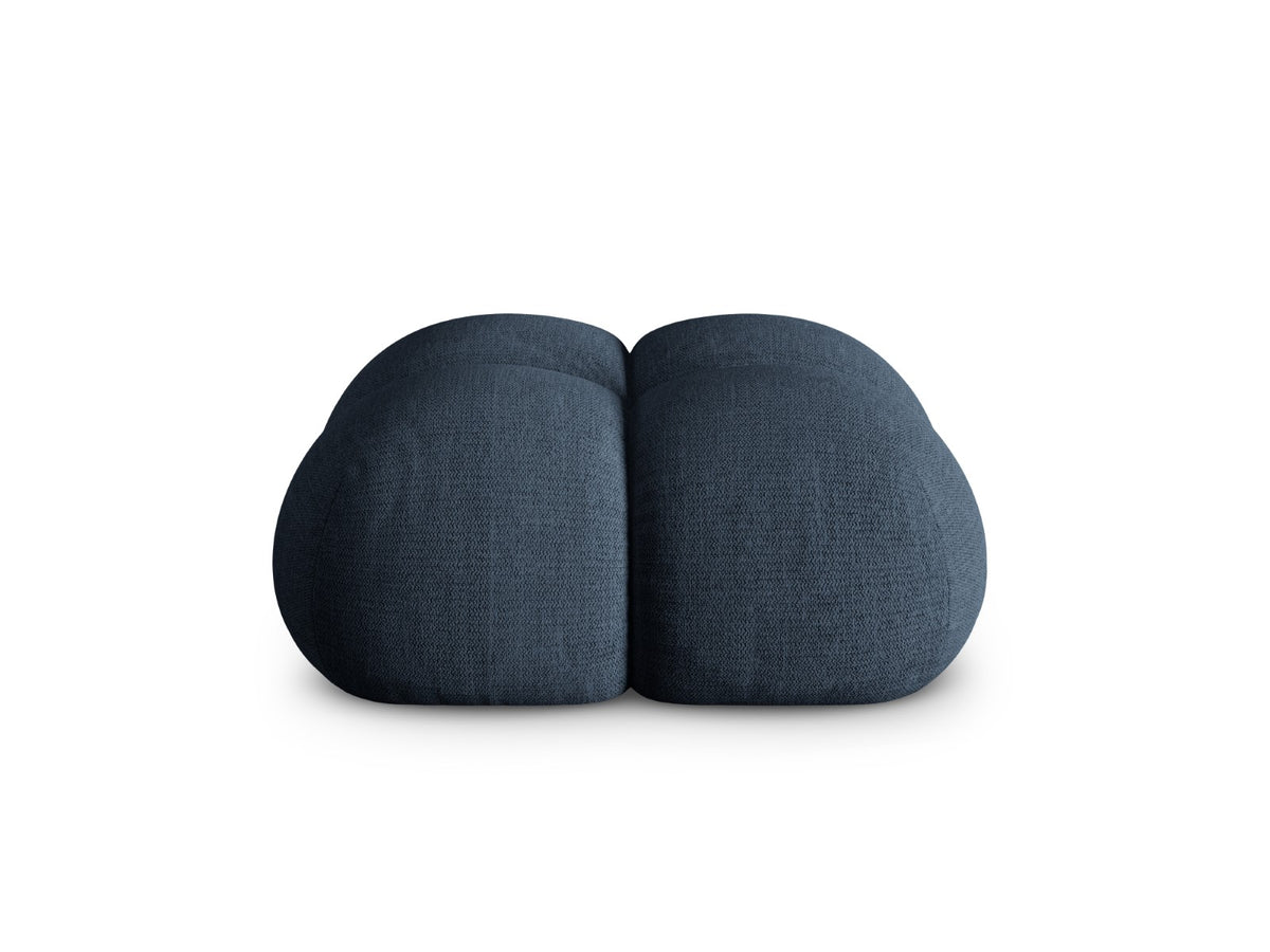 Cosmopolitan Design Poef Loretto structurele stof donkerblauw - 90x90x40cm