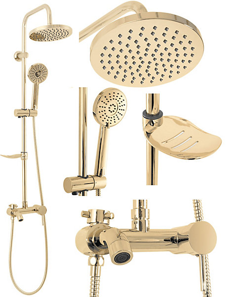 Kit De Douche Rea Luis Gold 45X21X100Cm