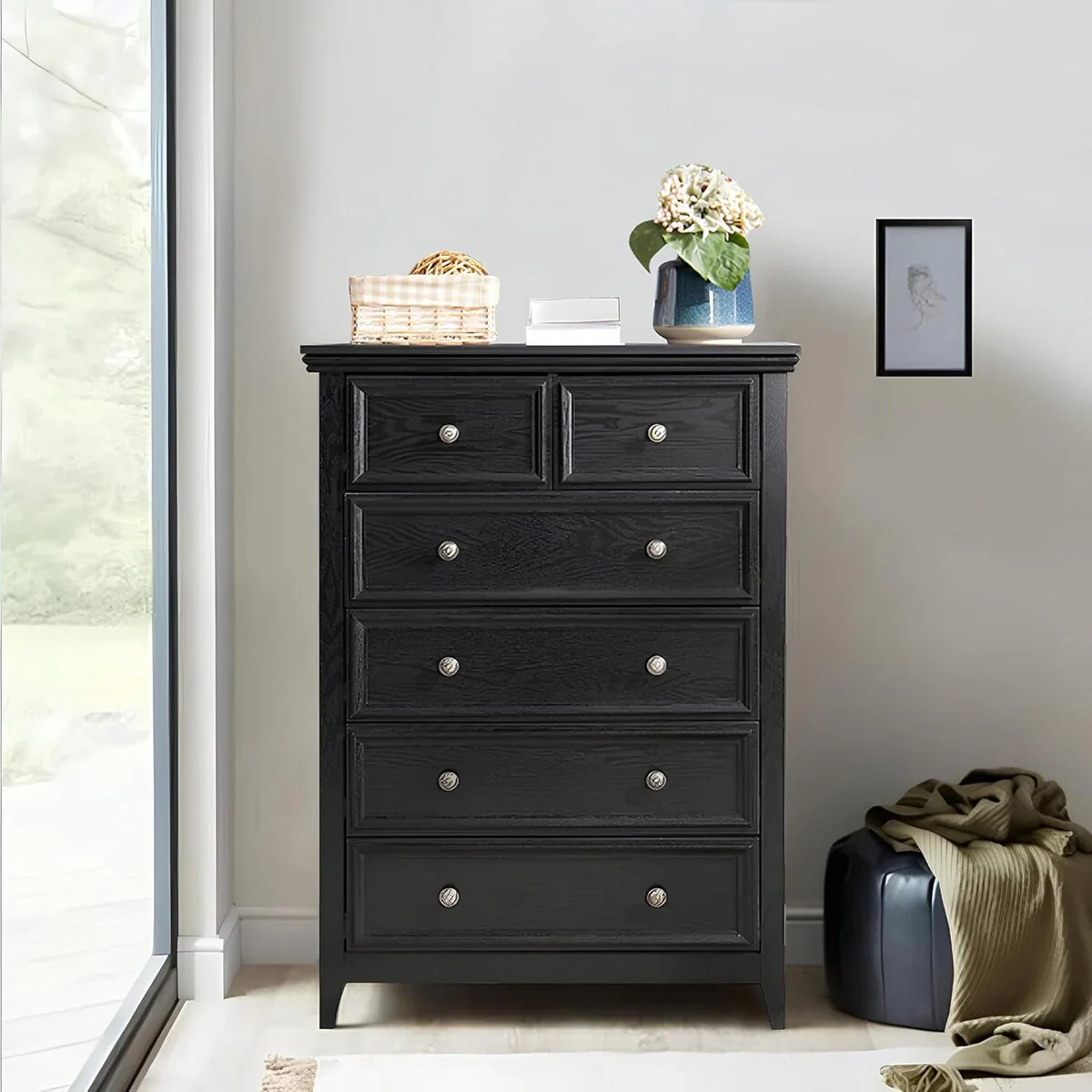 Roomfitters 6 Drawer Dresser, 6 Drawers cabinet Tall Chest of Drawers Closet Organizers Storage Clothes