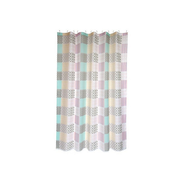 MSV Rideau de douche Polyester CERAMIQUE 180x200cm QUALITE PREMIUM Rose