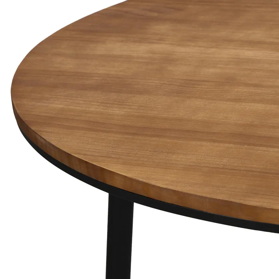 Bartafel Milo rond - zwart/naturel - 92x&Oslash;100cm