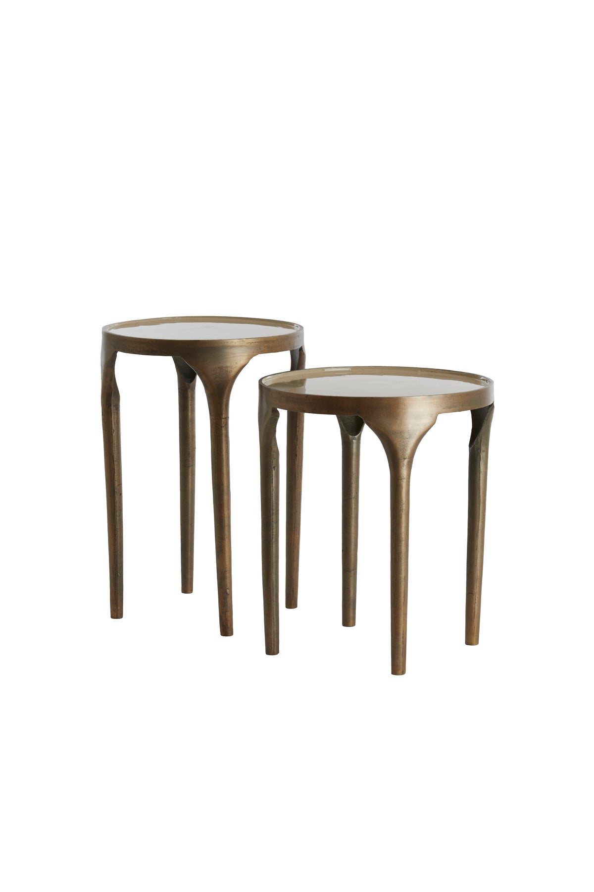 Light & Living bijzettafel LAPAZ - Ø40x52cm - brons - Set van 2