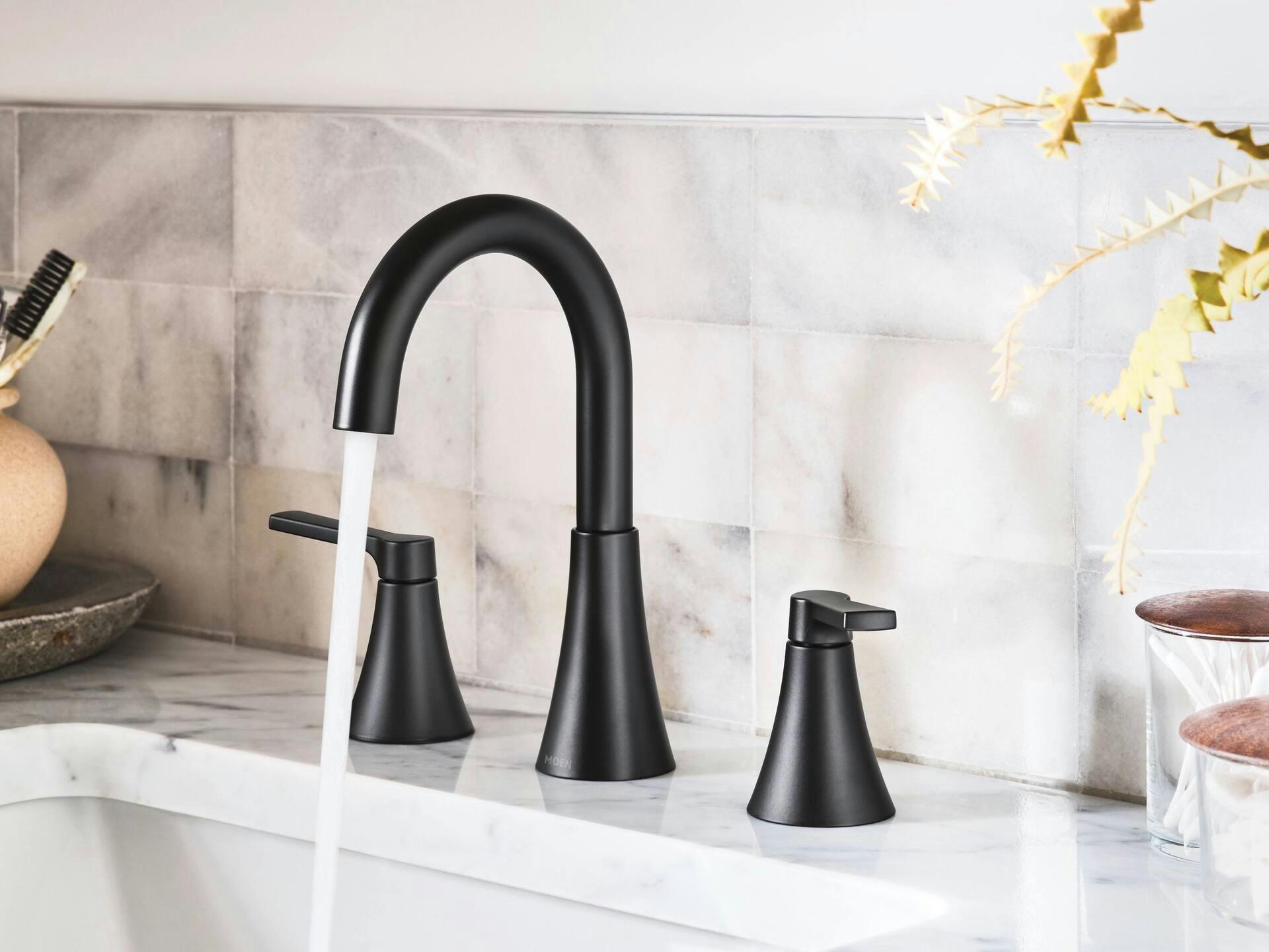 Moen 2-Handle Widespread Lavatory Faucet, Matte Black